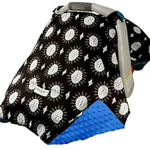 Carseat Canopy Baby Car Seat Cover Blanket  with Minky Dot Fabric Interior